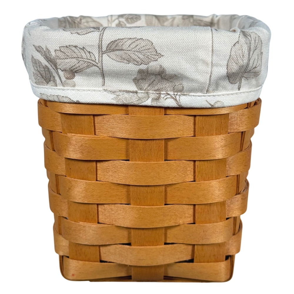 Longaberger Handwoven Basket 4-Section Divider Botanical Liner 1999 USA 6.5"